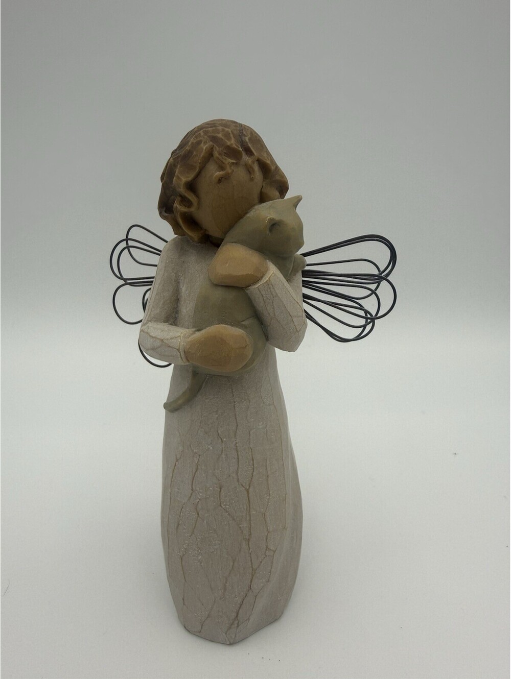 Willow Tree “With Affection” Angel w/Cat Sculpted Hand Painted Figurine 2003